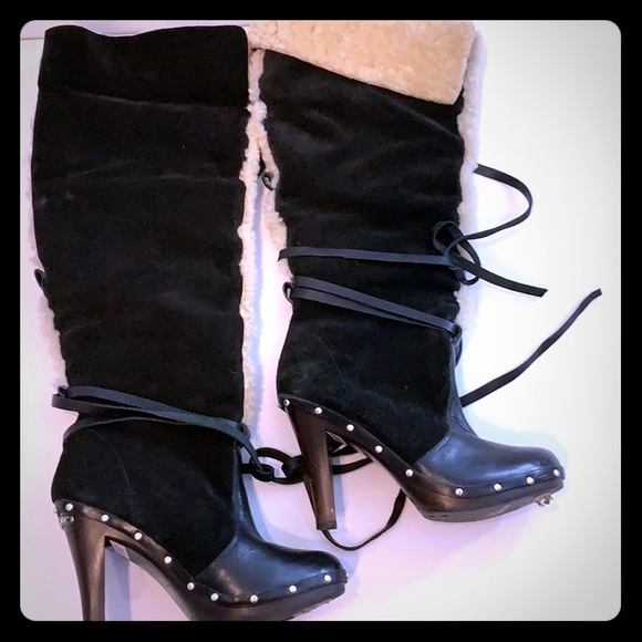 Michael Kors Over the knee Suede Fur Boot - Picture 2 of 6